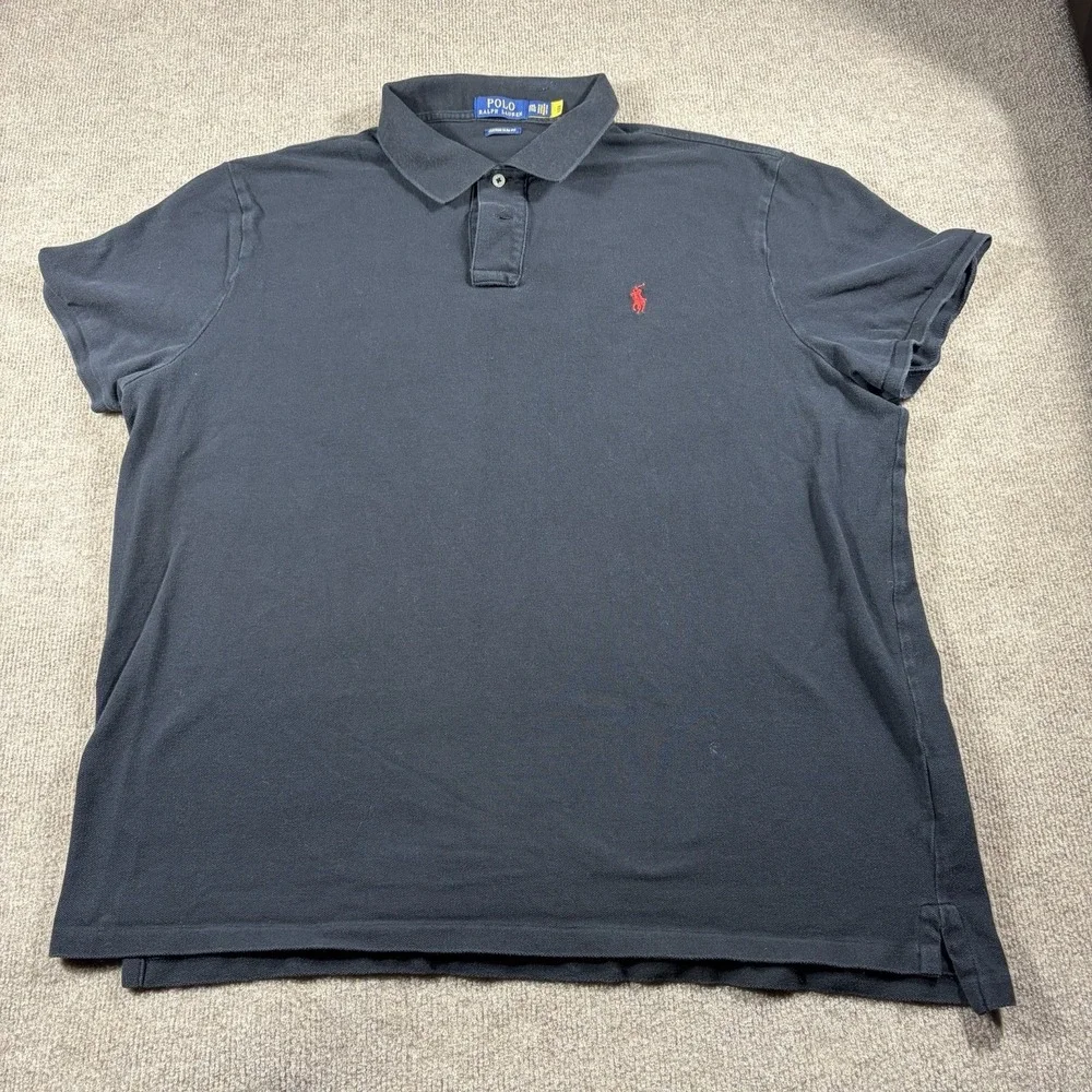 Polo Ralph Lauren men Short Sleeve Classic Fit Polo Collar XXL Black Cotton Pony